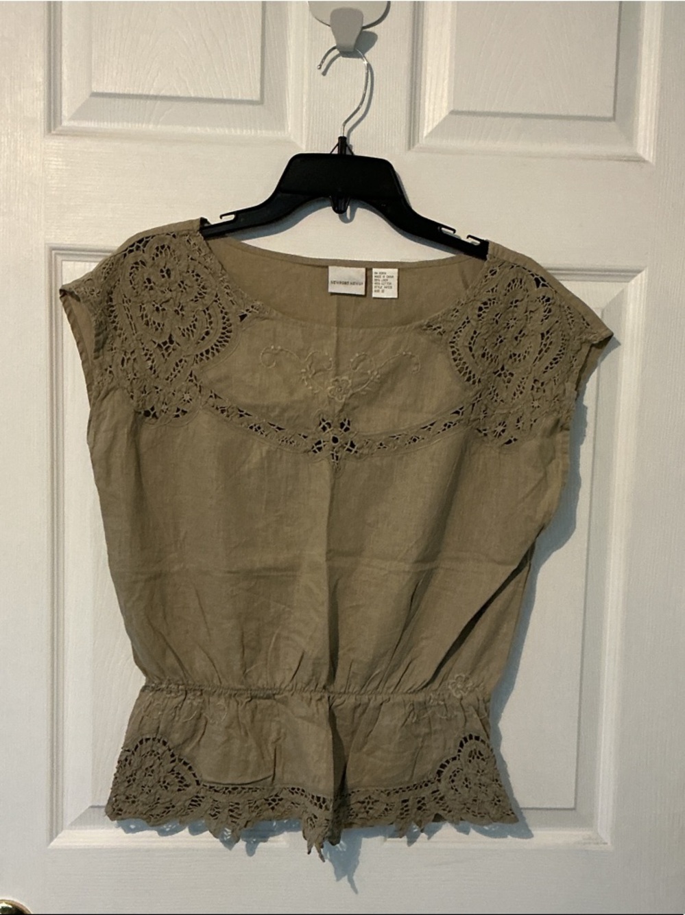 Cotton short sleeve peasant top
